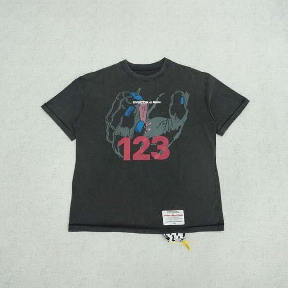 RIVINGTON ROI REBIS Miami God S Hand Printed Black Short Sleeve